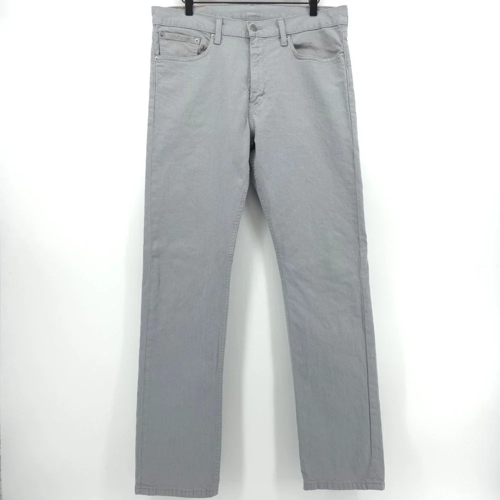 Levi's Mens Jeans 513 Slim Straight W34 L32 Gray Casual Minimalist